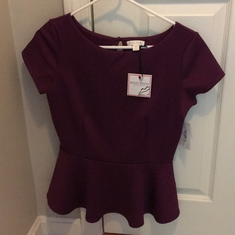 NWT purple peplum top